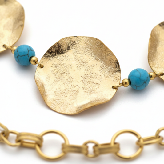 Turquoise Gold Plated Choker Necklace