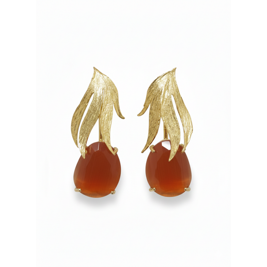 Earrings and Bracelet Set With Semi Precious Stones